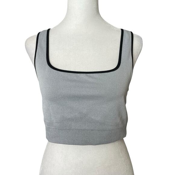 Victoria's Secret PINK Large DD Cup Sports Bra Bralette Black Gray Scoop Neck - Picture 1 of 5